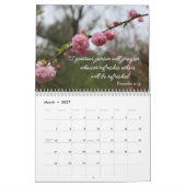 Rosa Blume und Sprichwörterbücher Kalender (Mär 2027)