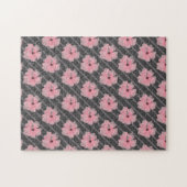 Rosa Blume und Streifen Jigsaw Puzzle (Horizontal)