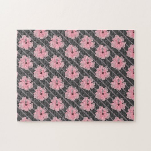 Rosa Blume und Streifen Jigsaw Puzzle (Horizontal)