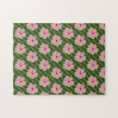 Rosa Blume und Streifen Jigsaw Puzzle (Horizontal)