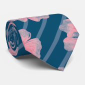 Rosa Blume und Streifen Krawatte (Gerollt)
