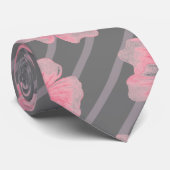 Rosa Blume und Streifen Krawatte (Gerollt)
