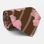 Rosa Blume und Streifen Krawatte (Gerollt)