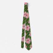 Rosa Blume und Streifen Krawatte (Rückseite)