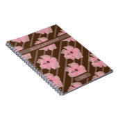 Rosa Blume und Streifen Personalisiertes Notebook Notizblock (Rechte Seite)