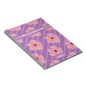 Rosa Blume und Streifen Personalisiertes Notebook Notizblock (Rechte Seite)