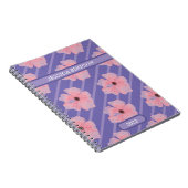 Rosa Blume und Streifen Personalisiertes Notebook Notizblock (Rechte Seite)