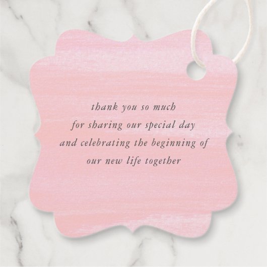 Rosa Blume und Sukkulente Grüne Vielen Dank Geschenkanhänger (Rückseite)