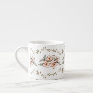 Rosa Blume und Wein   SHABBY CHIC Espressotasse
