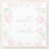 Rosa Blume Untersetzer (Rückseite)