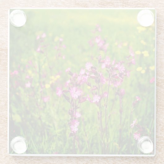 Rosa Blume Untersetzer (Rückseite)