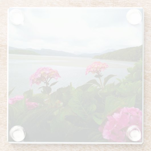 Rosa Blume Untersetzer (Rückseite)