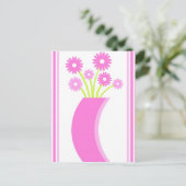 Rosa Blume Vase - Postkarte (Stehend Vorderseite)