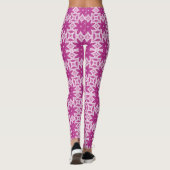 Rosa Blume Vectpr nahtloses Muster Leggings (Rückseite)