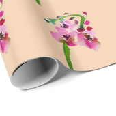 Rosa Blume Verbascum Blütenröte Kunst Geschenkpapier (Rolleneckpunkt)