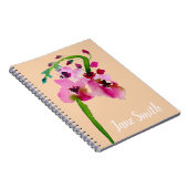 Rosa Blume Verbascum Blütenröte Kunst Notizblock (Rechte Seite)