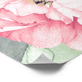 Rosa Blume Vintag Watercolor Brautparty Poster (Ecke)