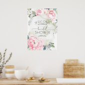 Rosa Blume Vintag Watercolor Brautparty Poster (Küche)