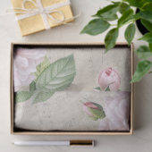 Rosa Blume Vintage Musikkollektion Dekoupage Seidenpapier (Geschenk)