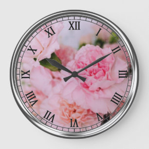 Rosa Blume Vintage Stilfotografie Große Wanduhr