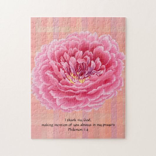 Rosa Blume Vintager Stil Glaubenssatz Puzzle (Vertikal)