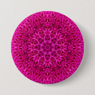 Rosa Blume Vintages Fraktal Kaleidoskop Button