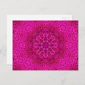 Rosa Blume Vintages Fraktal Kaleidoskop Postkarte (Vorne/Hinten)