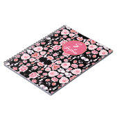 Rosa Blume Vintages Muster | Custom Monogram Notizblock (Linke Seite)
