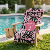 Rosa Blume Vintages Muster | Custom Monogram Strandtuch