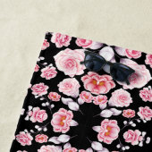 Rosa Blume Vintages Muster | Custom Monogram Strandtuch (Beispiel)