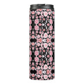 Rosa Blume Vintages Muster | Custom Monogram Thermosbecher (Rückseite)