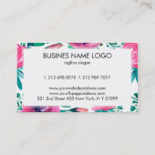 Rosa Blume Visitenkarte (Rückseite)