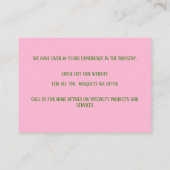 Rosa Blume Visitenkarte (Rückseite)