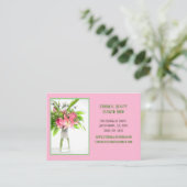 Rosa Blume Visitenkarte (Stehend Vorderseite)