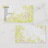 rosa Blume Visitenkarte (Vorne/Hinten)