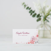 Rosa Blume Visitenkarte (Stehend Vorderseite)