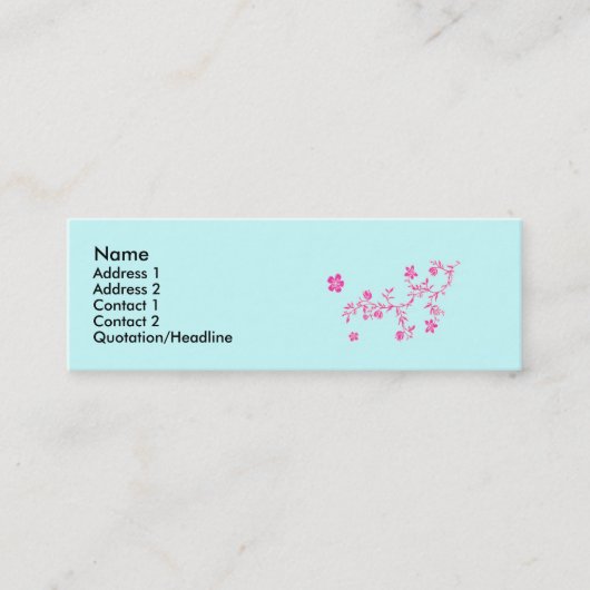 Rosa Blume Visitenkarte (Vorderseite)