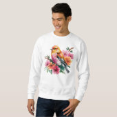 Rosa Blume Vogel Sweatshirt (Vorne ganz)