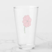 Rosa Blume voll mit blauem Hintergrund Glas (Rückseite)
