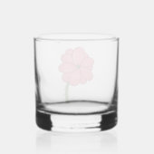 Rosa Blume voll mit blauem Hintergrund Whiskyglas (Rückseite)