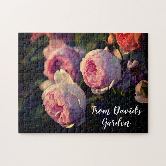 Rosa Blume vom Garten Jigsaw Puzzle (Horizontal)