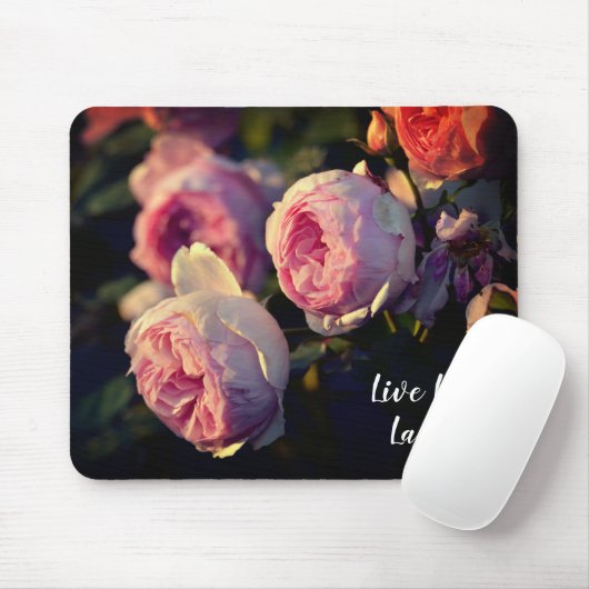 Rosa Blume vom Garten Mousepad (Mit Mouse)