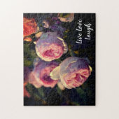 Rosa Blume vom Garten Puzzle (Vertikal)