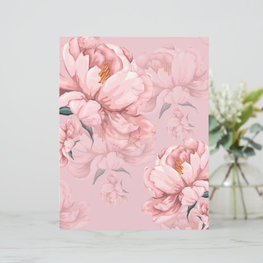 Rosa Blume Wandpapier. (Stehend Vorderseite)