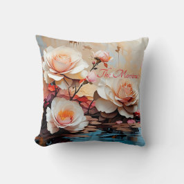 Rosa Blume Wanduhr Kissen