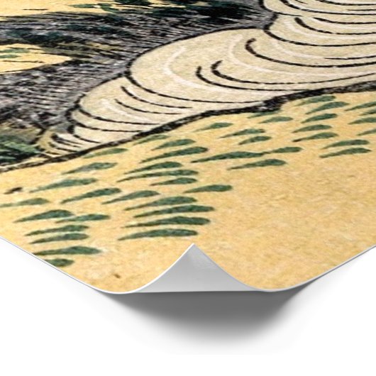 Rosa Blume Wasserfall Landschaft Poster (Ecke)