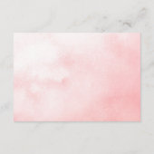 Rosa Blume Wasserfarbe Angaben Hochzeiten Begleitkarte (Rückseite)