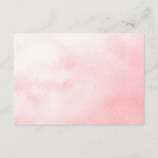 Rosa Blume Wasserfarbe Angaben Hochzeiten Begleitkarte (Rückseite)