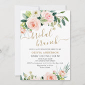 Rosa Blume Wasserfarbe Bridal Brunch Einladung (Vorderseite)