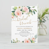 Rosa Blume Wasserfarbe Bridal Brunch Einladung (Stehend Vorderseite)